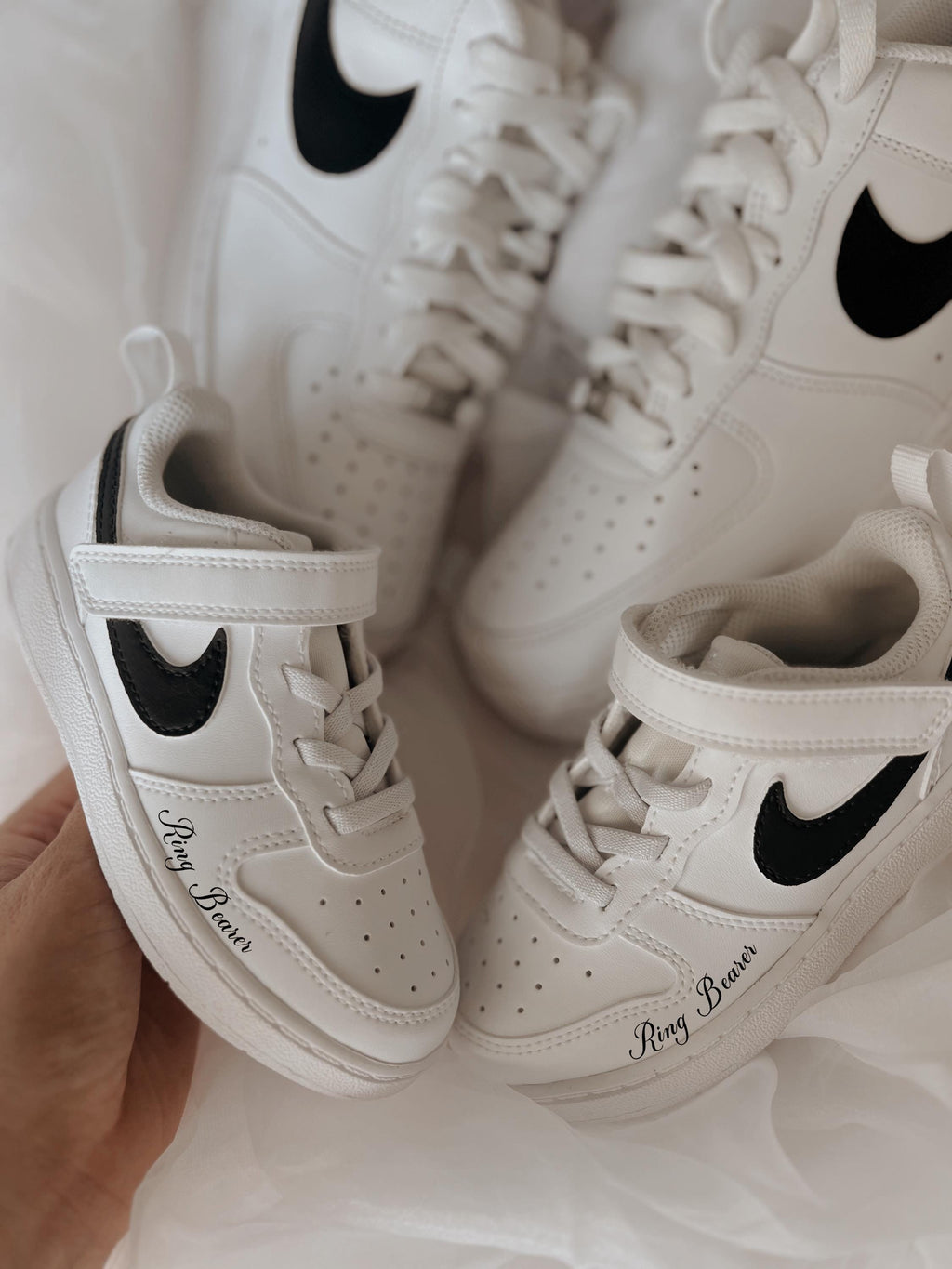 Ring Bearer Kids Custom Sneakers | Personalized Wedding Nike Air Force 1