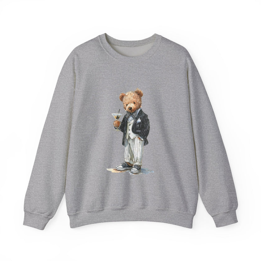 Dapper Teddy Bear Sweatshirt | Cocktail Bear Illustration