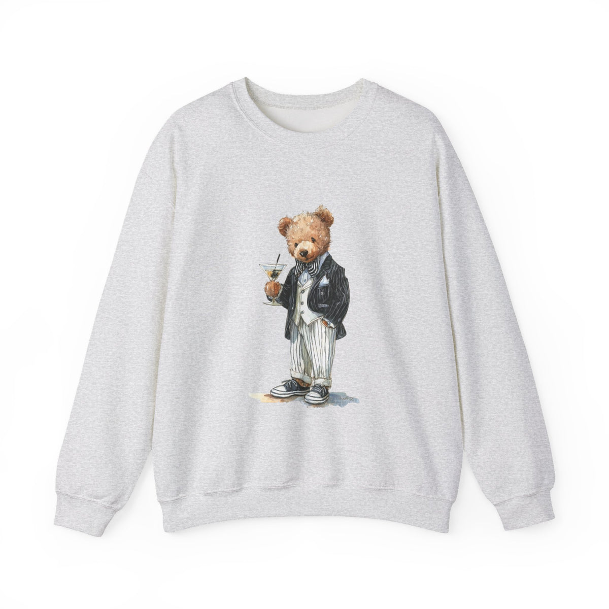 Dapper Teddy Bear Sweatshirt | Cocktail Bear Illustration