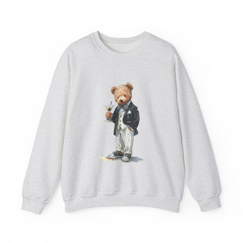 Dapper Teddy Bear Sweatshirt | Cocktail Bear Illustration