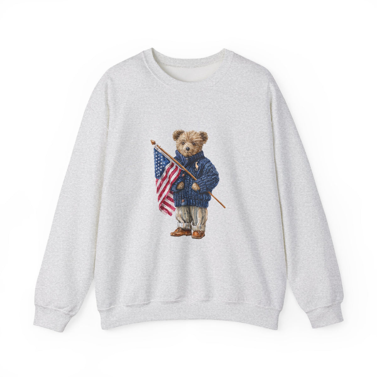 Teddy Bear Holding American Flag sweatshirt | Patriotic Vintage Bear design