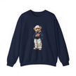 Bear Wearing Flag Sweater Crewneck Sweatshirt | Vintage Polo Bear Design