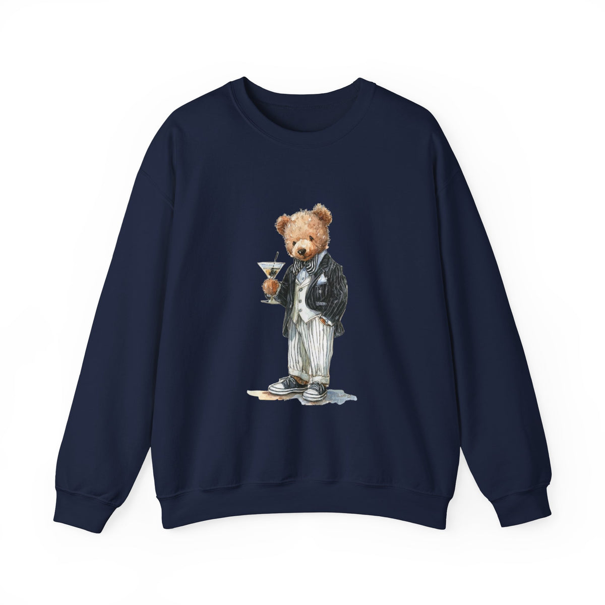 Dapper Teddy Bear Sweatshirt | Cocktail Bear Illustration