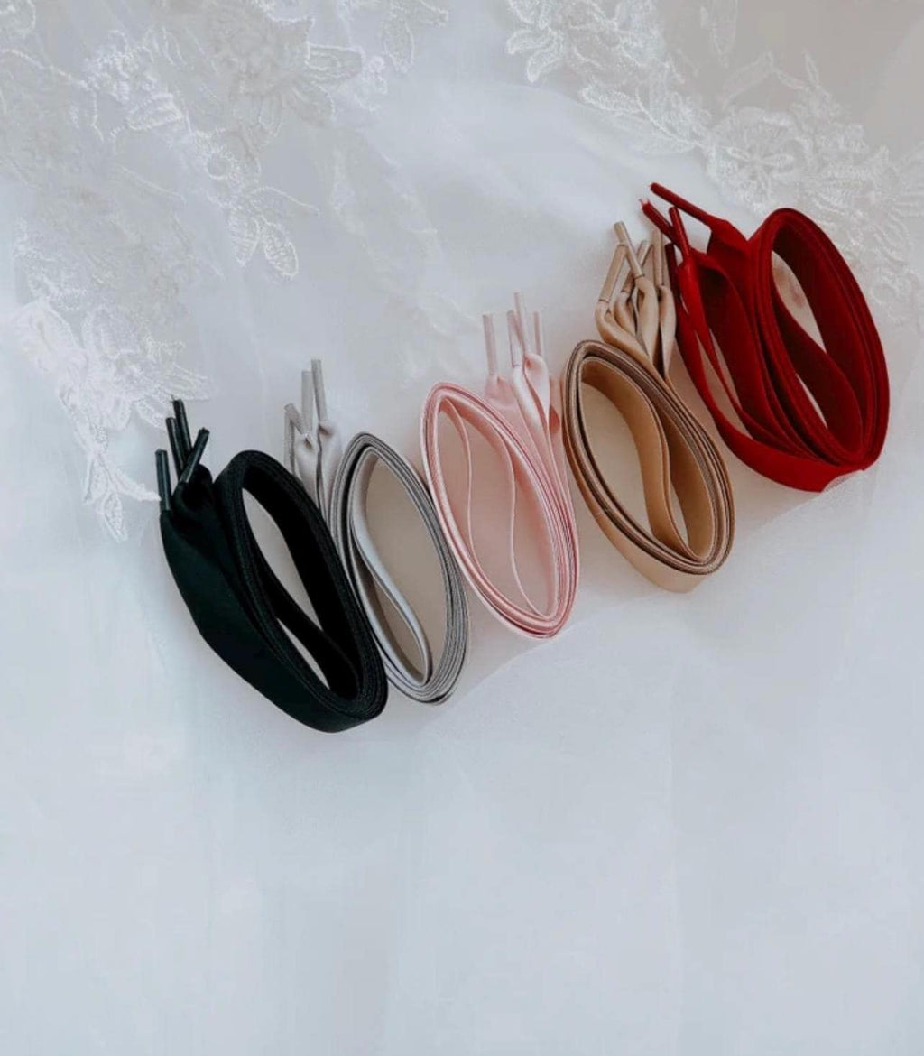 Wedding Satin 120- 140cm shoelaces- Bridal Ribbon silklaces, Ivory White Pale Pink Choices