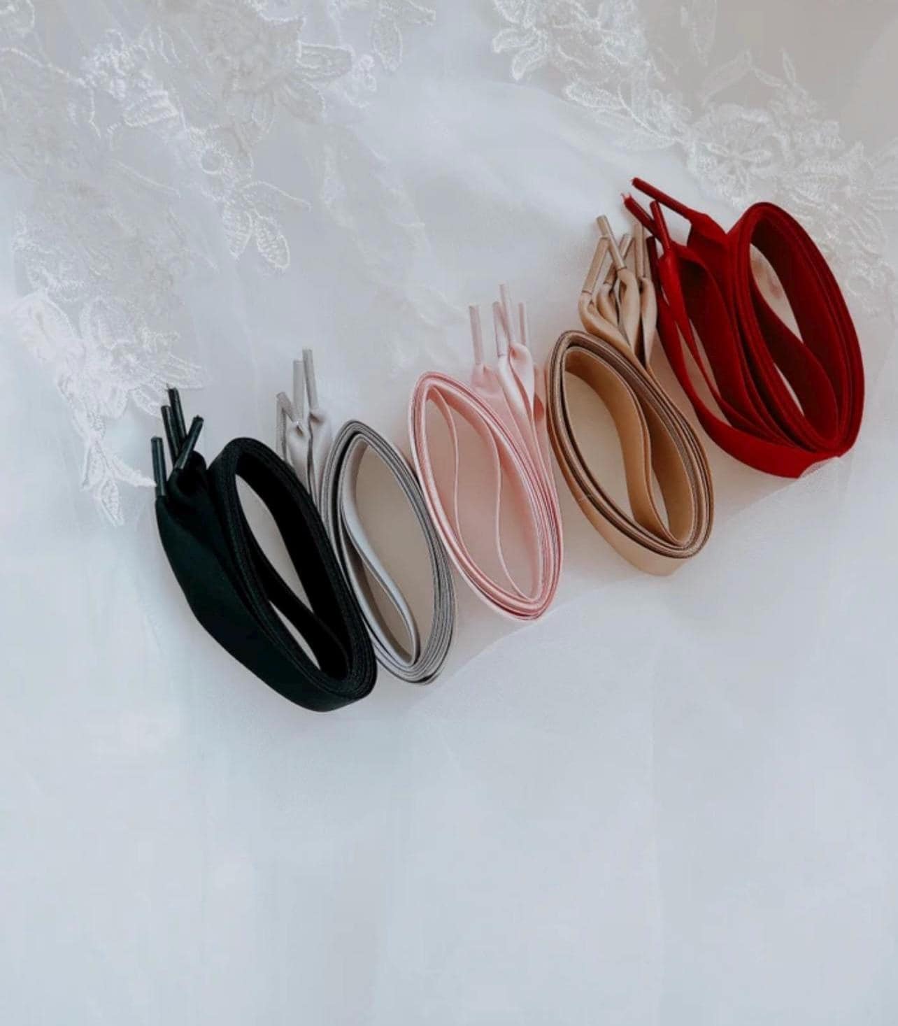 Wedding Satin 120- 140cm shoelaces- Bridal Ribbon silklaces, Ivory White Pale Pink Choices