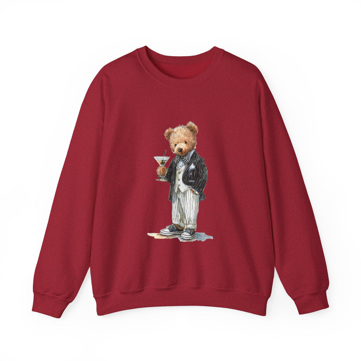 Dapper Teddy Bear Sweatshirt | Cocktail Bear Illustration
