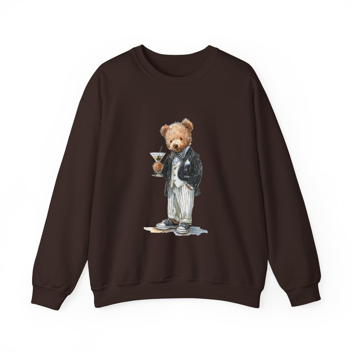 Dapper Teddy Bear Sweatshirt | Cocktail Bear Illustration