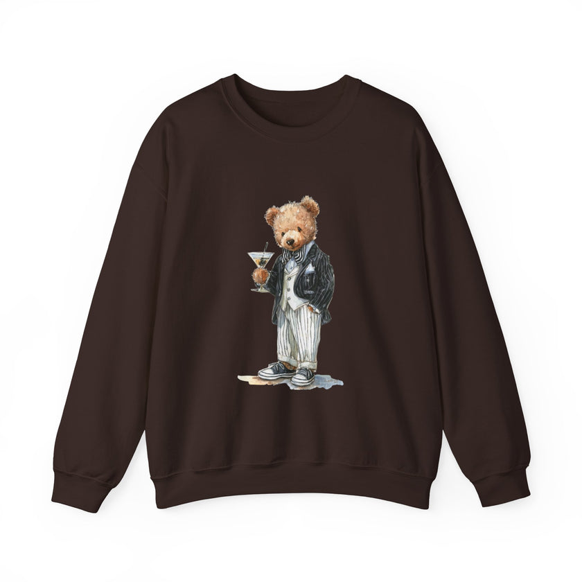 Dapper Teddy Bear Sweatshirt | Cocktail Bear Illustration