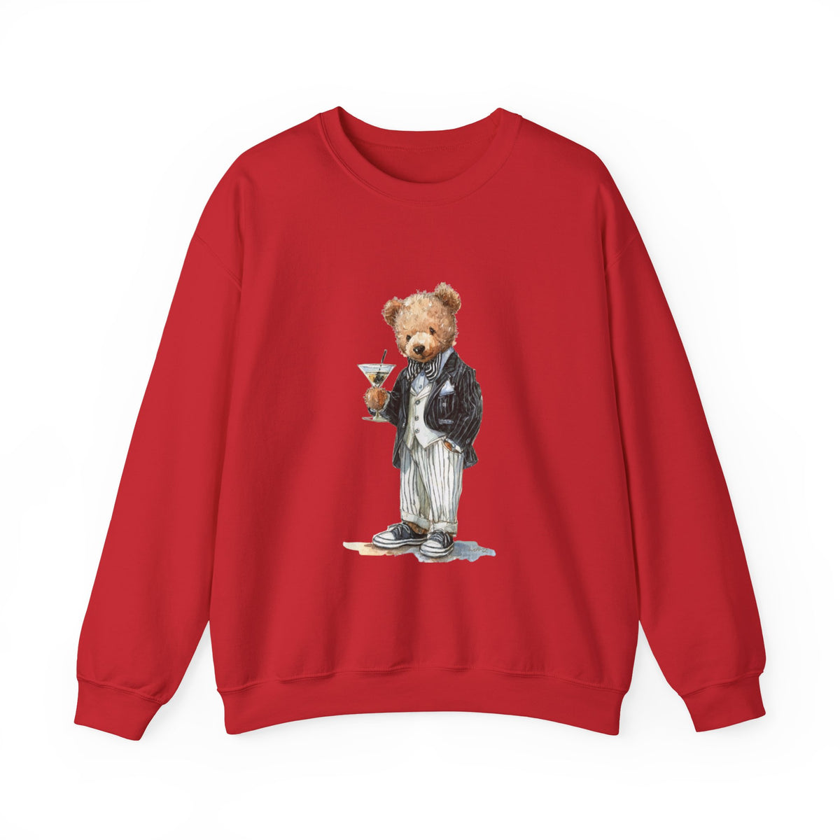Dapper Teddy Bear Sweatshirt | Cocktail Bear Illustration
