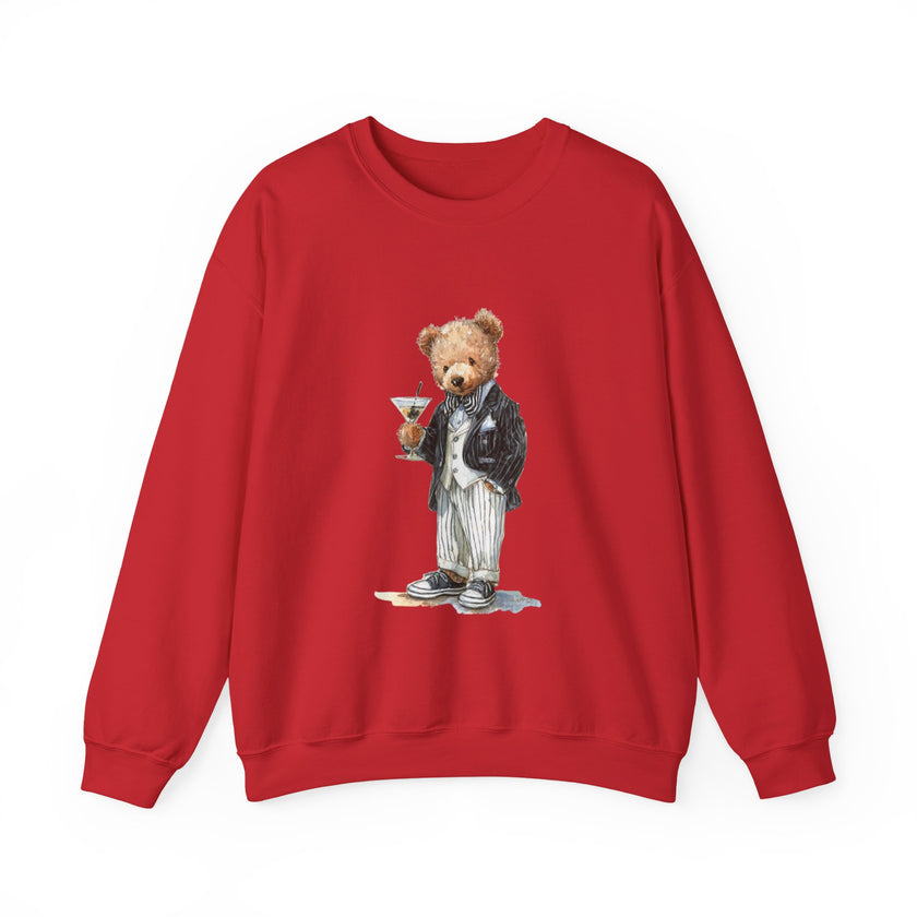 Dapper Teddy Bear Sweatshirt | Cocktail Bear Illustration