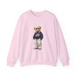 Bear Wearing Flag Sweater Crewneck Sweatshirt | Vintage Polo Bear Design