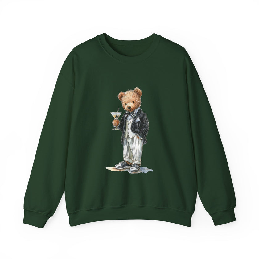 Dapper Teddy Bear Sweatshirt | Cocktail Bear Illustration