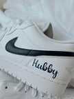 Groom's Painted Swoosh Wedding Sneakers | Custom Nike Air Jordan Low