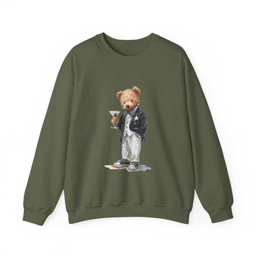 Dapper Teddy Bear Sweatshirt | Cocktail Bear Illustration