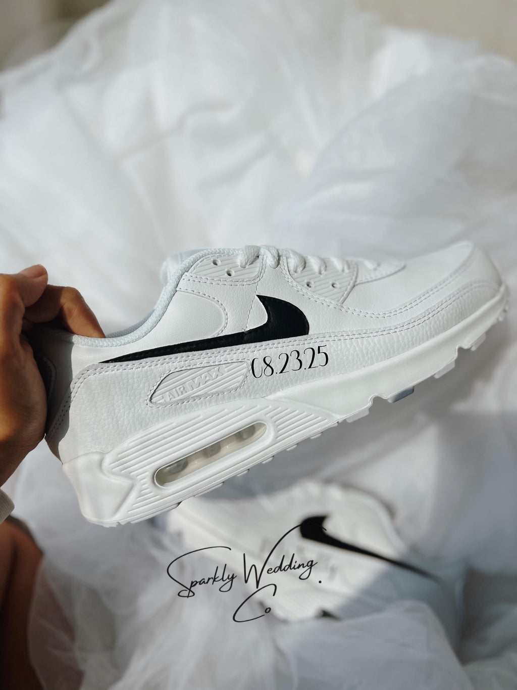 Custom Groom Wedding Sneakers | Personalized Nike Air Max 90 for Men