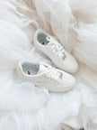 Pearl Wedding Sneakers: Custom Bridal Air Force sage