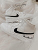 Groom's Painted Swoosh Wedding Sneakers | Custom Nike Air Jordan Mid