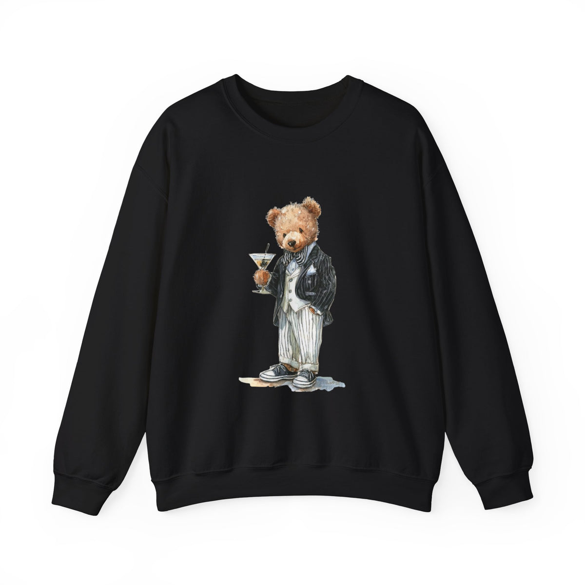 Dapper Teddy Bear Sweatshirt | Cocktail Bear Illustration