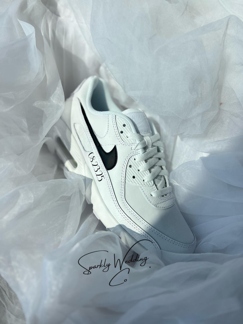 Custom Groom Wedding Sneakers | Personalized Nike Air Max 90 for Men
