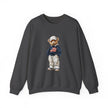 Bear Wearing Flag Sweater Crewneck Sweatshirt | Vintage Polo Bear Design