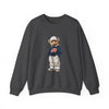 Bear Wearing Flag Sweater Crewneck Sweatshirt | Vintage Polo Bear Design