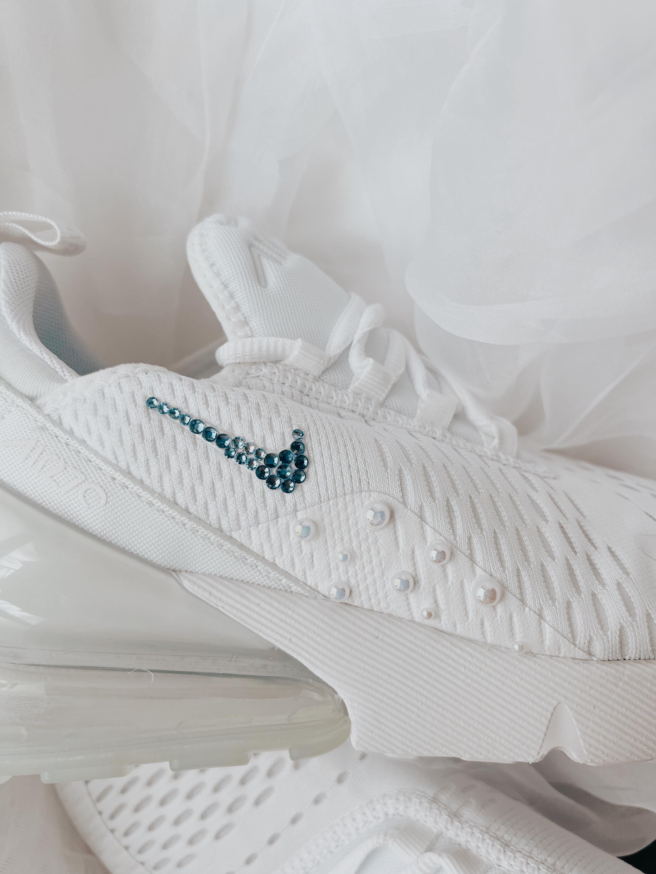 Something Blue Bridal Sneakers | Personalized Nike Air Max 270 Wedding Shoes