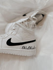 Groom's Painted Swoosh Wedding Sneakers | Custom Nike Air Jordan Mid