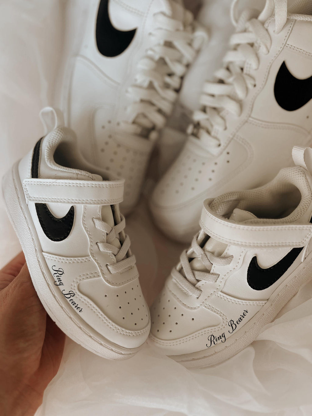 Ring Bearer Kids Custom Sneakers | Personalized Wedding Nike Air Force 1
