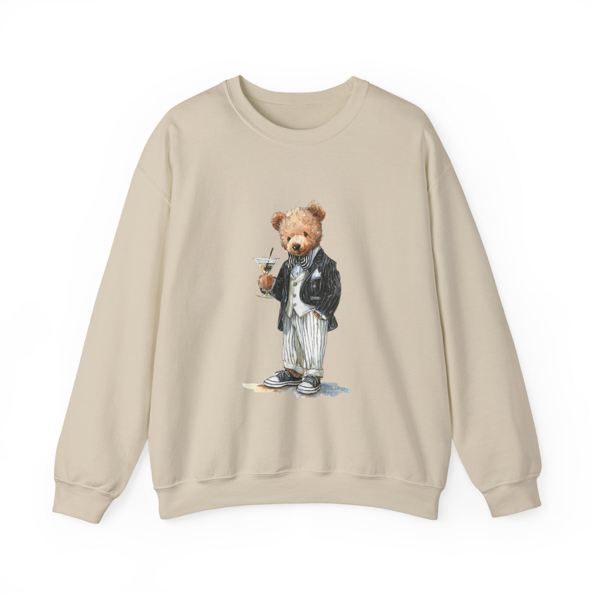 Dapper Teddy Bear Sweatshirt | Cocktail Bear Illustration