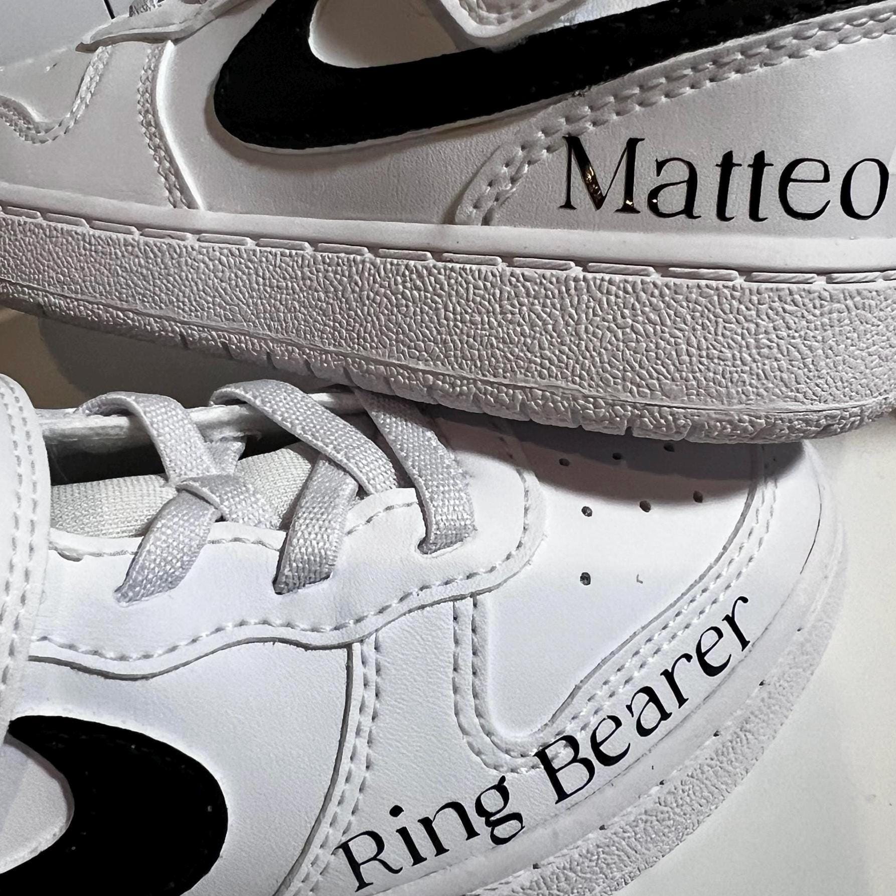 Ring Bearer Kids Custom Sneakers | Personalized Wedding Nike Air Force 1