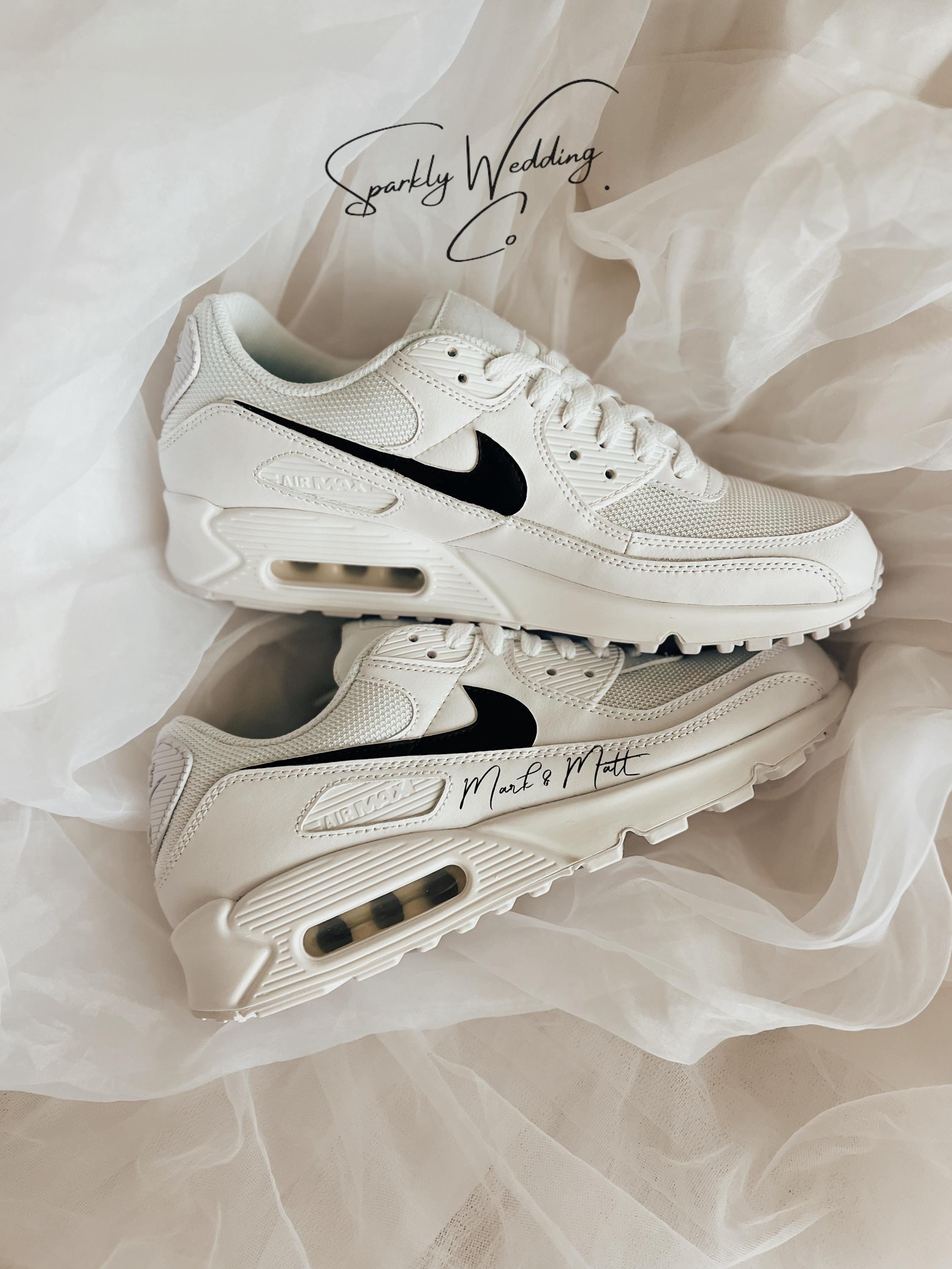 Custom Groom Wedding Sneakers | Personalized Nike Air Max 90 for Men