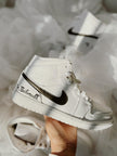 Custom Wedding Air Jordan Mid Sneakers: Bride and Groom Set