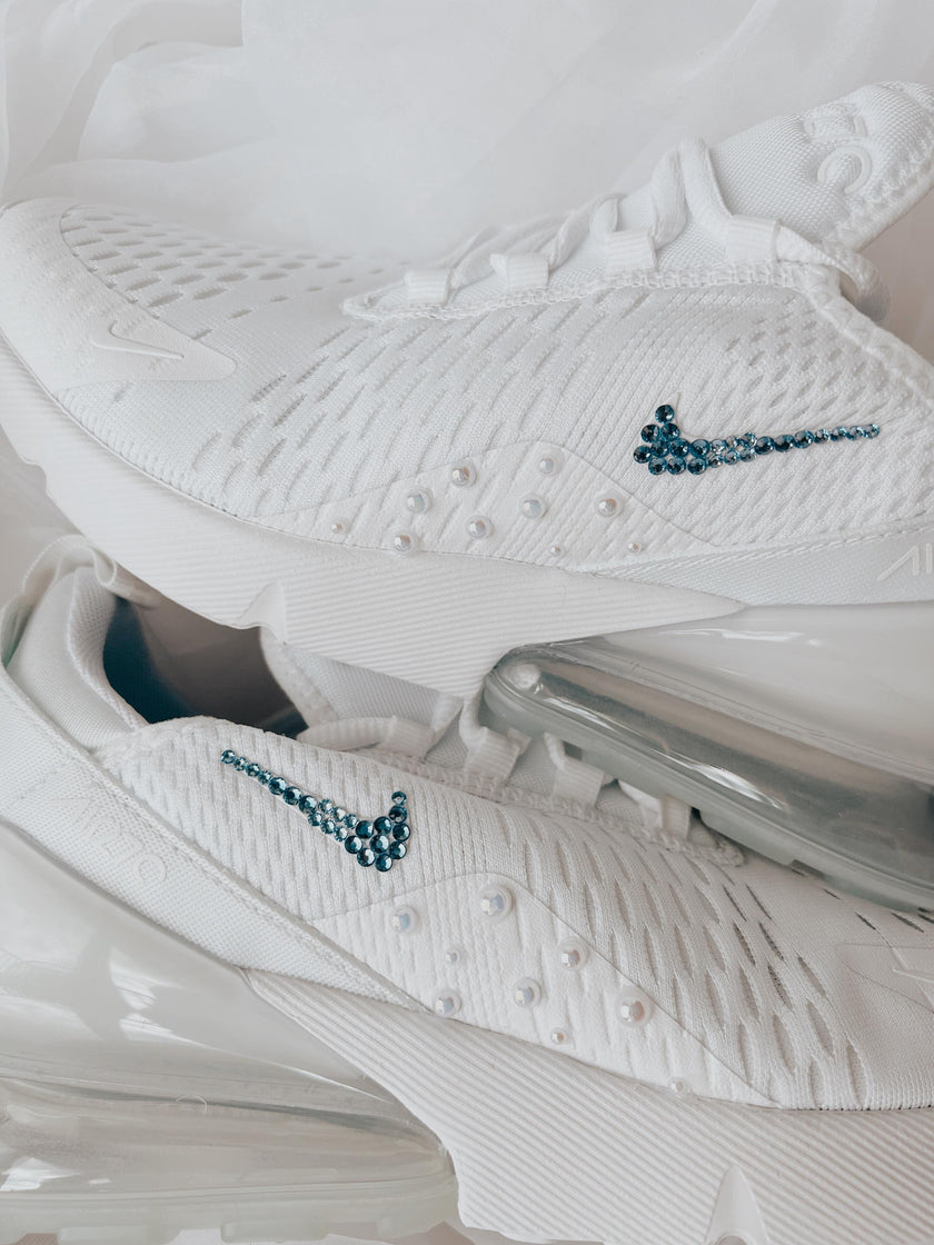 Something Blue Bridal Sneakers | Personalized Nike Air Max 270 Wedding Shoes