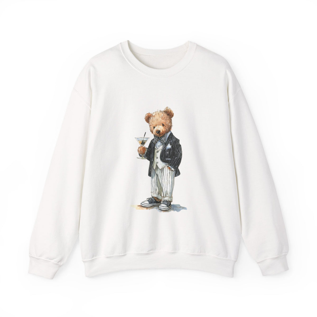 Dapper Teddy Bear Sweatshirt | Cocktail Bear Illustration