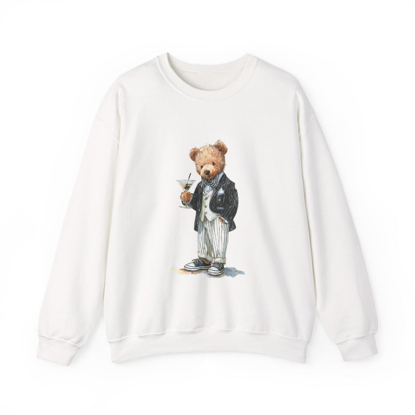 Dapper Teddy Bear Sweatshirt | Cocktail Bear Illustration