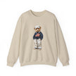 Bear Wearing Flag Sweater Crewneck Sweatshirt | Vintage Polo Bear Design