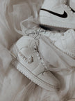Pearl Swoosh Bridal Sneakers | Custom Nike Air Jordan Mid for Bride