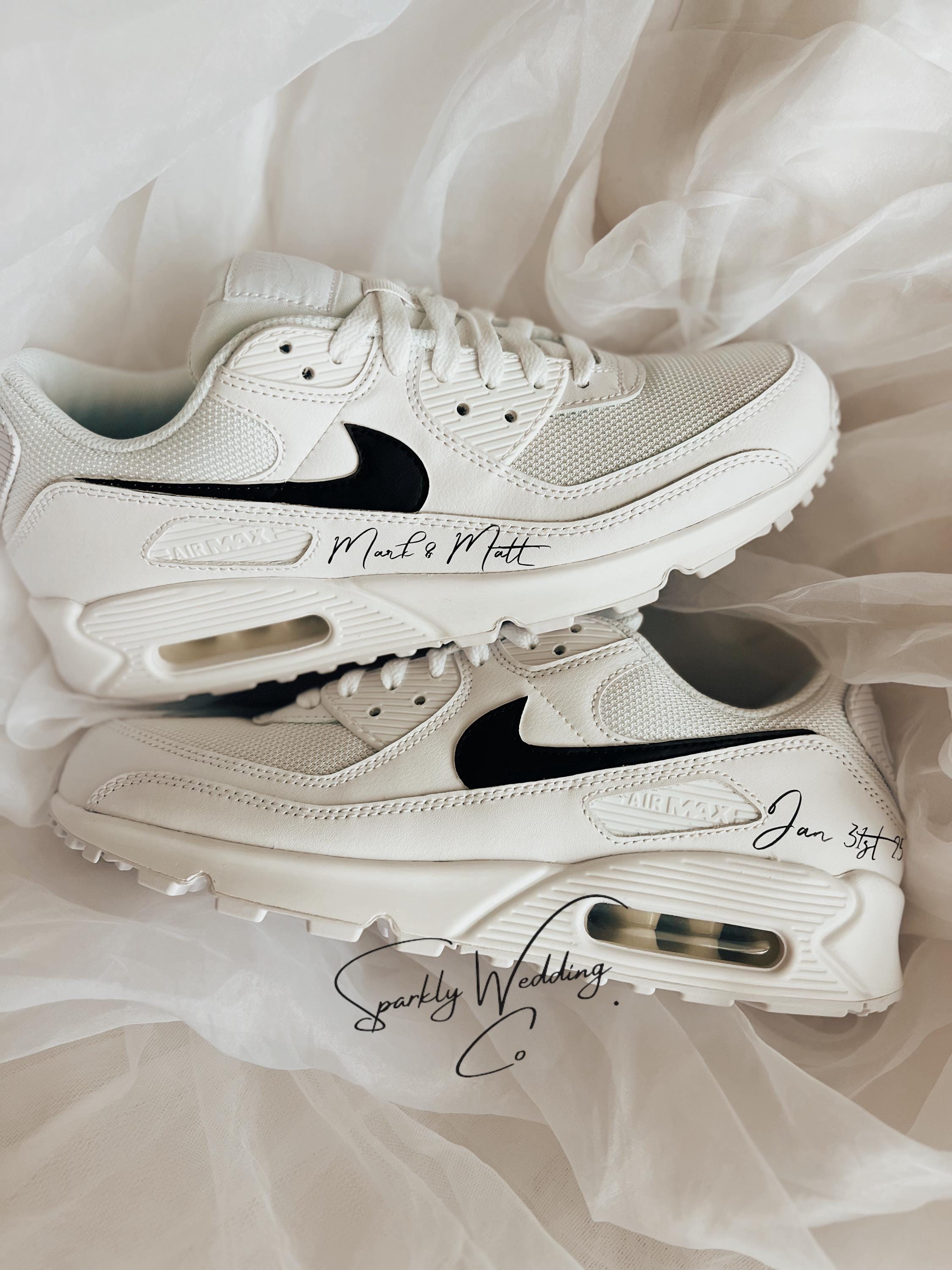 Custom Groom Wedding Sneakers | Personalized Nike Air Max 90 for Men