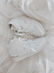 Pearl Swoosh Bridal Sneakers | Custom Nike Air Jordan Mid for Bride