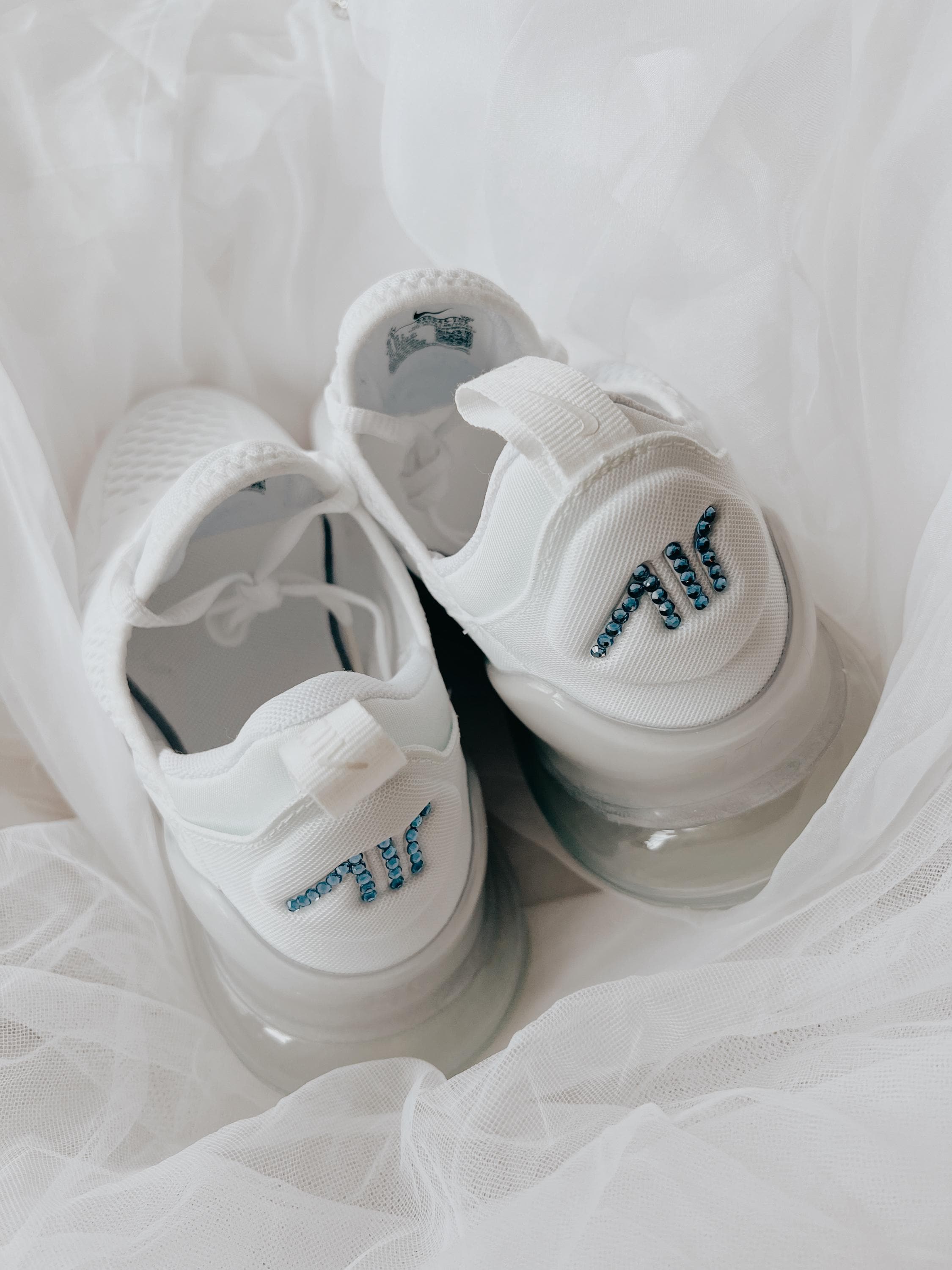 Something Blue Bridal Sneakers | Personalized Nike Air Max 270 Wedding Shoes