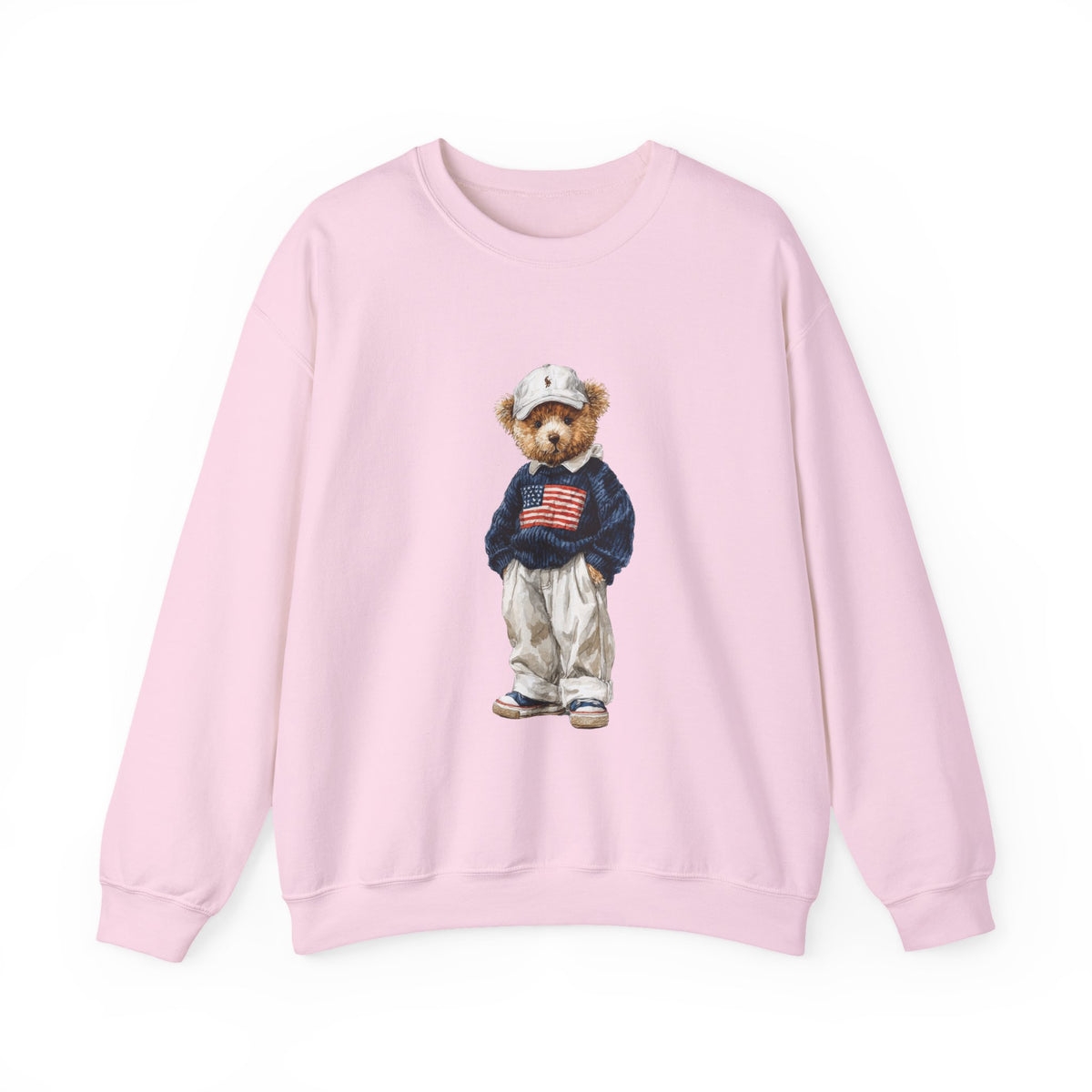 Flag Sweater Bear sweatshirt | Teddy Bear with American Flag crewneck