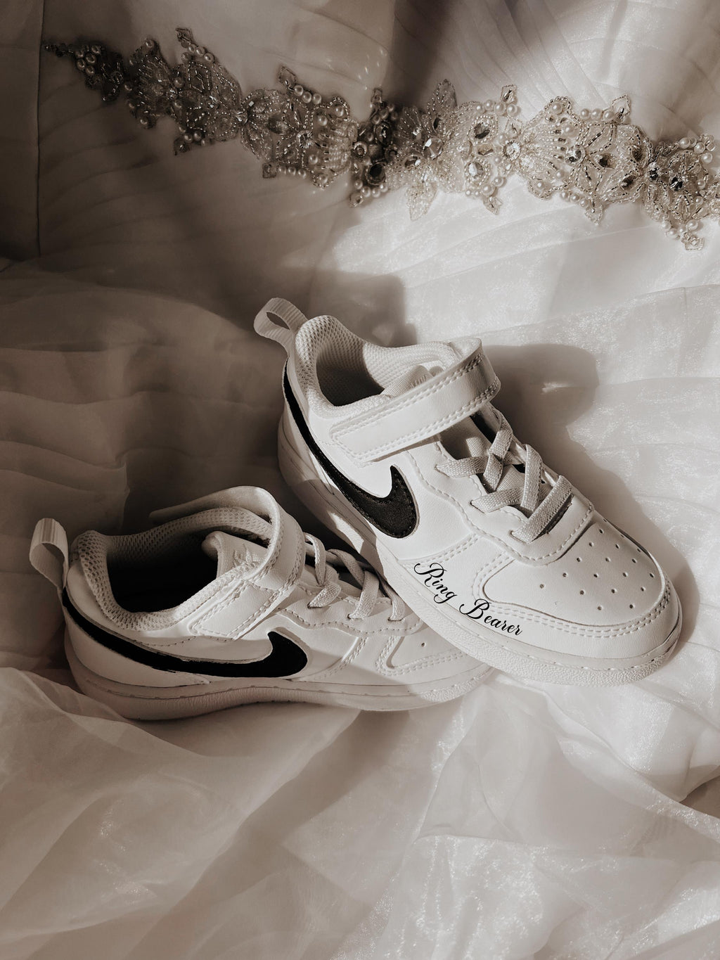 Ring Bearer Kids Custom Sneakers | Personalized Wedding Nike Air Force 1