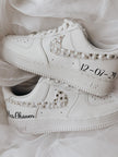 Rhinestone & Pearl Wedding Sneakers: Personalized Bridal Air Force 1