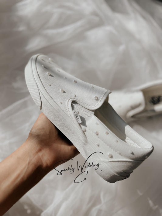 Bridal Wedding Vans Sneakers-Custom Shoes with Name & Date