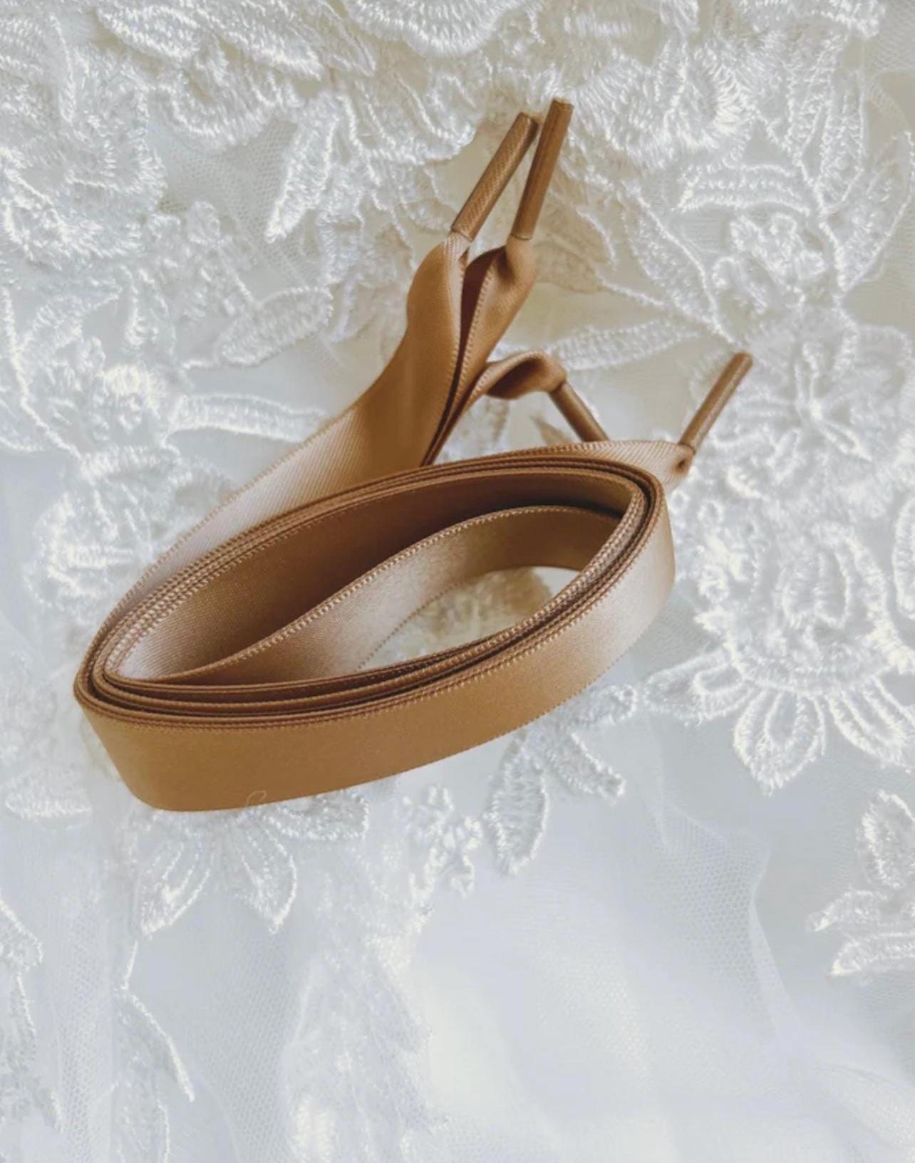 Wedding Satin 120- 140cm shoelaces- Bridal Ribbon silklaces, Ivory White Pale Pink Choices