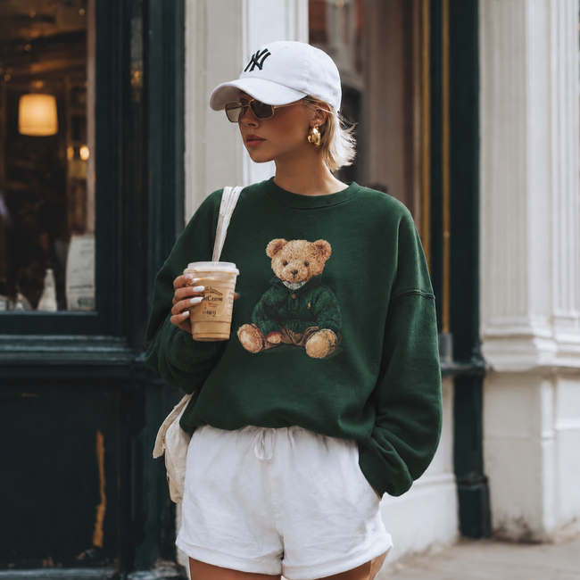 Vintage Teddy Bear Sweatshirt | Cozy Bear Graphic Crewneck