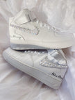 Personalized bridal sneakers with custom name and wedding details