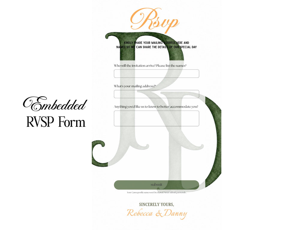 Custom Pet Illustration Wedding RSVP Digital Invitation with Watercolor theme __etsy:8061505159