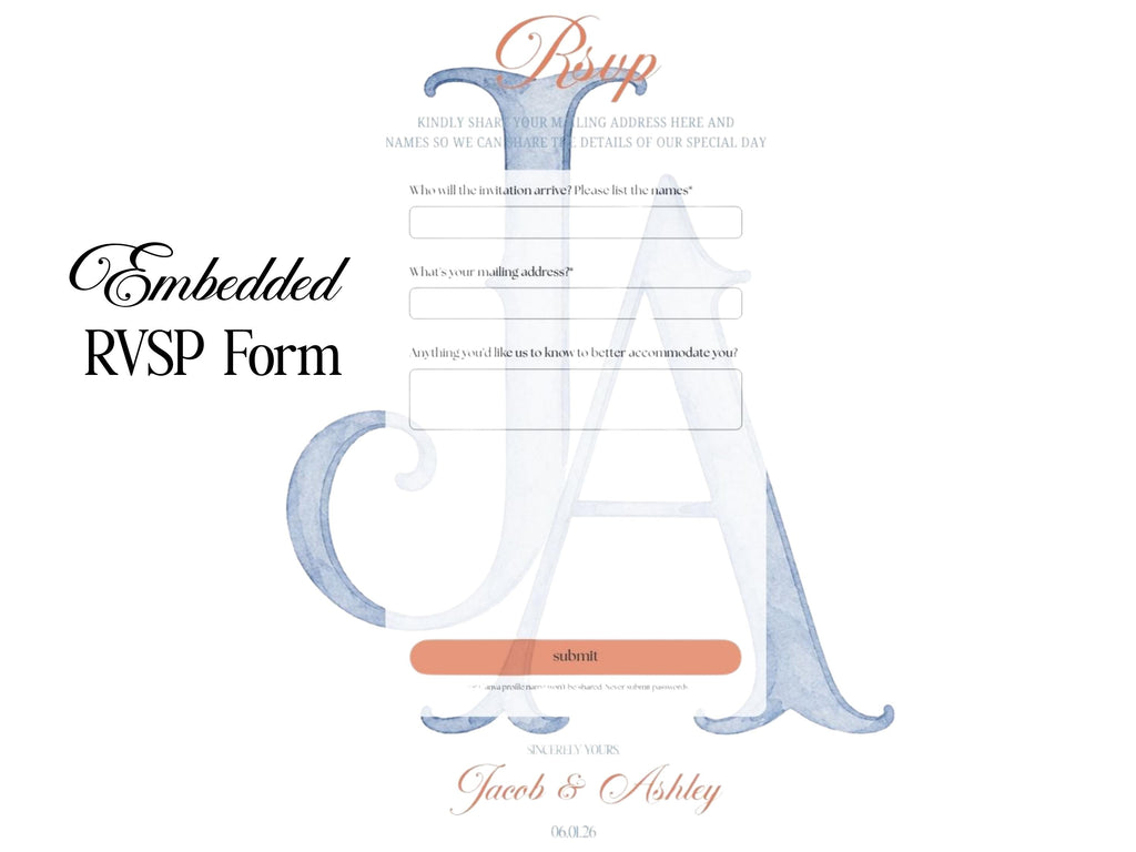 Old Money Save the Date Website | Custom Digital Wedding Invites with Watercolor Pet Illustration __etsy:8061567627