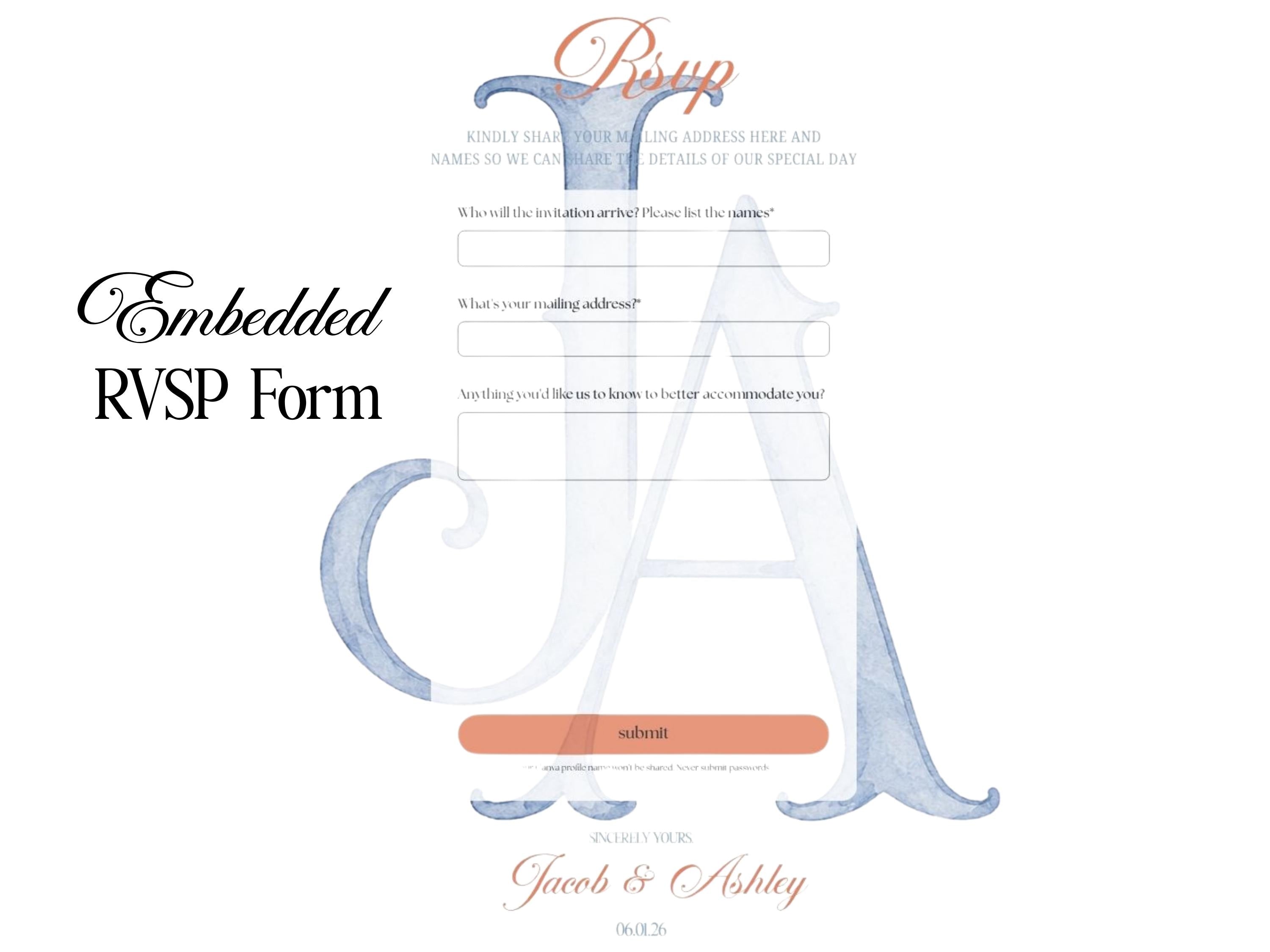 Old Money Save the Date Website | Custom Digital Wedding Invites with Watercolor Pet Illustration __etsy:8061567627